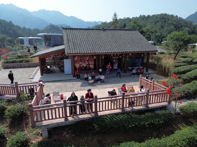 游客在昭平县鹊鸣春太空舱享受惬意时光（拍摄者：姚富航）.jpg